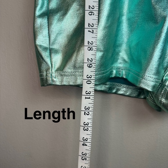 Peach Love California Women’s Turquoise Metallic Romper Sz M - Picture 3 of 9